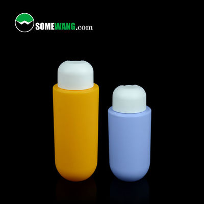 لون مخصص HDPE شقة الكتف جولة أسفل زجاجة مستحضرات التجميل 300 مل 400 مل محلول التعبئة والتغليف